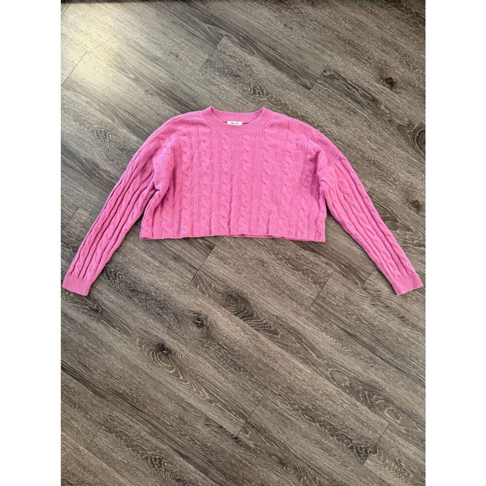 Madewell Recycled Cashmere Crop Cable Sweatet